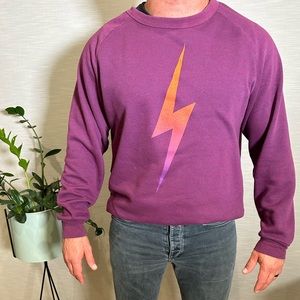 UNISEX AVIATOR NATION XXL DOUBLE Extra Large 
BOLT FADE SWEATSHIRT PURPLE ORANGE